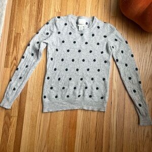 Cynthia Rowley Gray Sweater with Black Dots